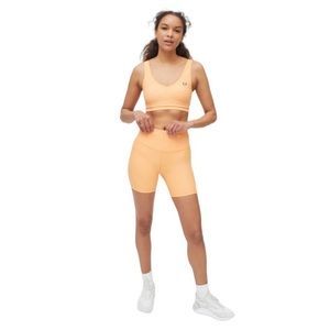Champion x Urban Outfitters Ribbed Bike Short Size Small Bright Orange 5" Inseam